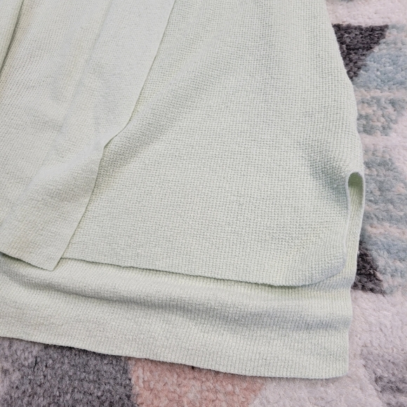 Eileen Fisher Mist Lt Green Linen Crepe Stretch Long Cardigan - Picture 4 of 8